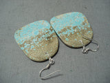 Superb Santo Domingo Native American Royston Turquoise Sterling Silver Earrings-Nativo Arts