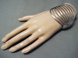 Marvelous Navajo Sterling Silver Ten Rail Bracelet Native American-Nativo Arts