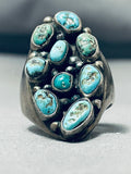 One Of The Best Chunky Vintage Native American Navajo Turquoise Cluster Sterling Silver Ring-Nativo Arts