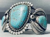 One Of The Best Ever Vintage Native American Navajo #8 Turquoise Sterling Silver Bracelet-Nativo Arts