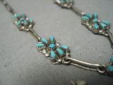 Exquisite Vintage Native American Zuni Snake Eyes Turquoise Sterling Silver Necklace-Nativo Arts