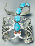 The Craziest Native American Navajo Turquoise Dragonfly Sterling Silver Bracelet-Nativo Arts