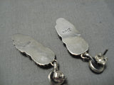 Native American Important Jeanette Dale Lapis Coral Sterling Silver Earrings-Nativo Arts