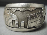 Native American Quality Detailed Vintage Navajo Hand Tooled Sterling Silver Horse Buggy Bracelet-Nativo Arts
