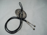 One Of A Kind Vintage Native American Navajo Dangling Turquoise Sterling Silver Bolo Tie-Nativo Arts