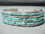 Tremendous Vintage Native American Navajo Turquoise Sterling Silver Bracelet Old-Nativo Arts