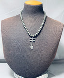 Early 1900's Vintage Native American Navajo Hand Tooled Sterling Silver Coin Necklace-Nativo Arts