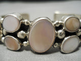 Important Vintage Native American Navajo Nakai Pink Shell Sterling Silver Bracelet-Nativo Arts