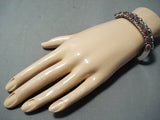 Remarkable Signed Native American Navajo Corals Sterling Silver Bracelet-Nativo Arts