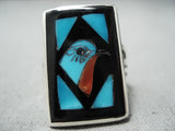 Astounding Zuni Turquoise Sterling Silver Ring Native American-Nativo Arts