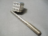 Extremely Rare Vintage Native American Navajo Sterling Silver Turquoise Pool Cue!!-Nativo Arts