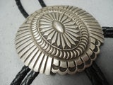 Important Mary Morgan Vintage Native American Navajo Intricate Sterling Silver Bolo Tie-Nativo Arts