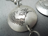 Exceptional Vintage Navajo Sterling Silver Eagle Earrings Old Native American-Nativo Arts