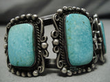 Marvelous Vintage Native American Navajo Green Turquoise Sterling Silver Bracelet-Nativo Arts