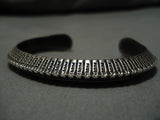 Incredible Vintage Hopi Native American Loren Sakava Sterling Silver Bracelet-Nativo Arts