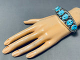 Heavy 76 Gram Vintage Native American Navajo Sleeping Beauty Turquoise Sterling Silver Bracelet-Nativo Arts