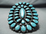 One Of The Best Ever Vintage Native American Navajo Turquoise Cluster Sterling Silver Ring-Nativo Arts
