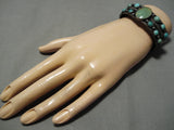 Early 1900's Vintage Native American Navajo Domed Cerrillos Turquoise Sterling Silver Bracelet-Nativo Arts