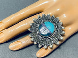 50 Gram Native American Navajo Turquoise Sugulite Sterling Silver Ring-Nativo Arts