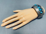 Tremendous Vintage Native American Navajo Morenci Turquoise Sterling Silver Bracelet Signed-Nativo Arts