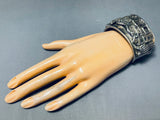 Most Detailed Vintage Southwest Pueblo Sterling Silver Bracelet-Nativo Arts
