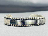 Jonny Nez Heavy Native American Navajo Sterling Silver Bracelet-Nativo Arts