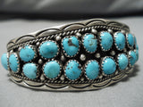 Striking Vintage Navajo Deep Turquoise Sterling Silver Native American Bracelet-Nativo Arts