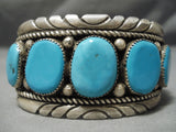 Important Vintage Native American Zuni Robert Bernice Leekya Turquoise Sterling Silver Bracelet-Nativo Arts