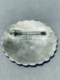 Native American One Of The Most Intricate Vintage Navajo Sterling Silver Pin-Nativo Arts