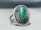 Fantastic Vintage Native American Navajo Cerrillos Turquoise Sterling Silver Ring-Nativo Arts
