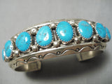 Thick And Heavy!! Vintage Native American Navajo Sky Blue Turquoise Sterling Silver Bracelet-Nativo Arts
