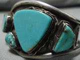 Incredible Vintage Native American Navajo Royston Turquoise Sterling Silver Bracelet-Nativo Arts
