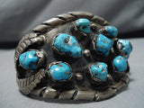 Tremendous Vintage Native American Navajo Morenci Turquoise Nugget Sterling Silver Bracelet-Nativo Arts