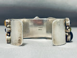 Very Unique Vintage Native American Navajo #8 Turquoise Sterling Silver Shell Bracelet-Nativo Arts