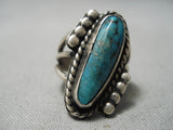 Quality Vintage Native American Navajo Blue Diamond Turquoise Sterling Silver Ring Old-Nativo Arts