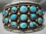 One Of The Best Vintage Native American Navajo Blue Turquoise Sterling Silver Wave Bracelet-Nativo Arts