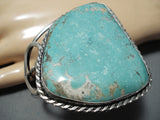 Jo Tso Fascinating Native American Navajo Turquoise Sterling Silver Huge Bracelet-Nativo Arts