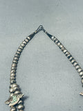 Sensational Vintage Native American Navajo Turquoise Sterling Silver Squash Blossom Necklace-Nativo Arts