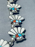 Top Workmanship Vintage Native American Zuni Turquoise Sterling Silver Squash Blossom Necklace-Nativo Arts