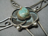 Marvelous Vintage Native American Navajo Cross Pendant Sterling Silver Turquoise Necklace-Nativo Arts