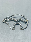 Expressive Vintage Native American Navajo Sterling Silver Bear Pin-Nativo Arts