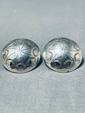 Dynamic Vintage Native American Navajo Sterling Silver Earrings-Nativo Arts