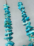 140 Gram Vintage Native American Navajo Chunky Turquoise Nugget Sterling Silver Necklace-Nativo Arts