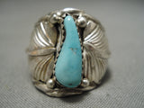 Striking Vintage Navajo Sky Blue Turquoise Sterling Silver Native American Ring-Nativo Arts