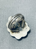 Fabulous Vintage Native American Navajo Pilot Mountain Turquoise Sterling Silver Ring-Nativo Arts