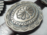 Superior Heavy Vintage Taos Sterling Silver Concho Belt Native American Old-Nativo Arts
