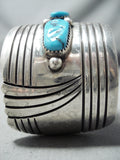Awesome Vintage Navajo Native American Sleeping Beauty Sterling Silver Bracelet-Nativo Arts