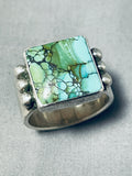 Unforgettable Native American Navajo Spiderweb Turquoise Sterling Silver Ring-Nativo Arts