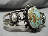 One Of the Best Vintage Navajo #8 Turquoise Sterling Silver Bracelet-Nativo Arts