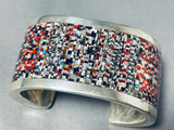 Most Intricate Native American Zuni Opal Turquoise Sterling Silver Inlay Bracelet-Nativo Arts